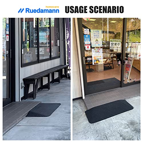 Ruedamann 1 Inch Threshold Ramp for Doorways & Bathroom