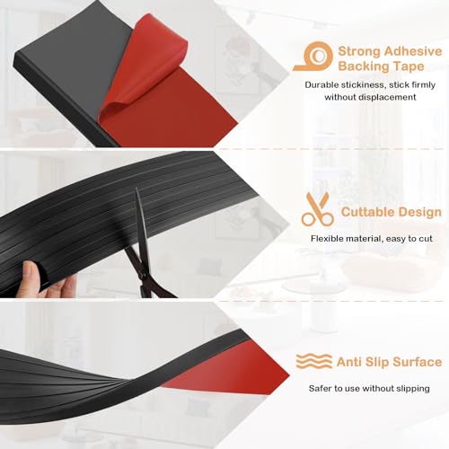 Self-Adhesive Rubber Threshold Ramp for Wheelchair, Stroller, Scooter