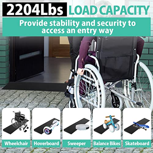 Linkloos Adjustable Rubber Threshold Ramp, Non-Slip Surface