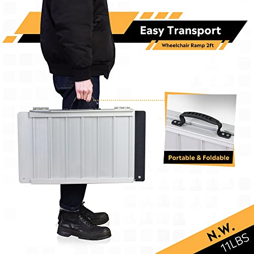 ORFORD Non-Skid 2FT Threshold Ramp for Wheelchairs, Scooters