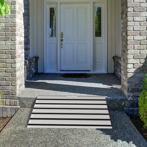 4" Aluminum Threshold Ramp for Wheelchairs, 800lbs Capacity