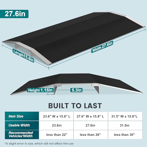 Aluminum Threshold Ramp with Non-Slip Surface (27.6")