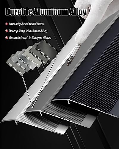 4" Aluminum Threshold Ramp for Doorways, Wheelchairs, Floors