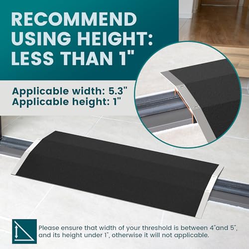 Aluminum Threshold Ramp with Non-Slip Surface (27.6")