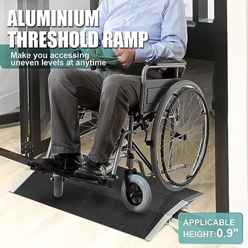 Nuvium Wheelchair Ramp: Threshold Bridge Ramp, Aluminum, 660lb