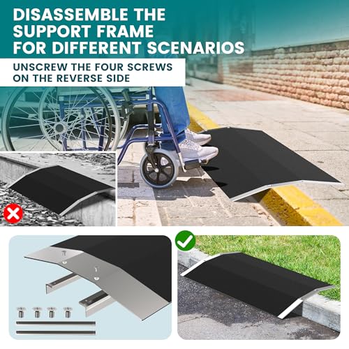 Aluminum Threshold Ramp with Non-Slip Surface (27.6")