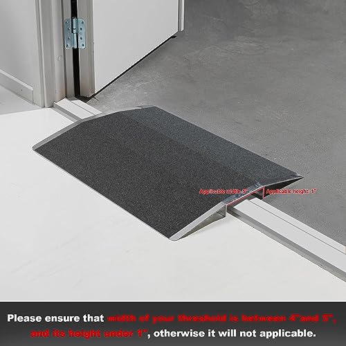 15.5" Wheelchair Ramp for Thresholds, 600lbs Capacity