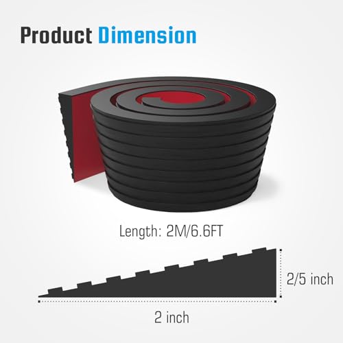 2'' Rubber Threshold Ramp for Doorways and Driveways