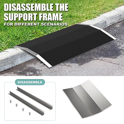 Nuvium Wheelchair Ramp: Threshold Bridge Ramp, Aluminum, 660lb