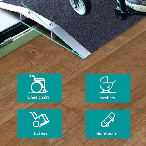 Non-Slip Aluminum Wheelchair Ramp for Doorways, 660 lb Capacity