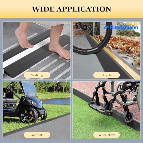 3.3 Ft Rubber Threshold Ramp for Doorways, Carpets, Floors