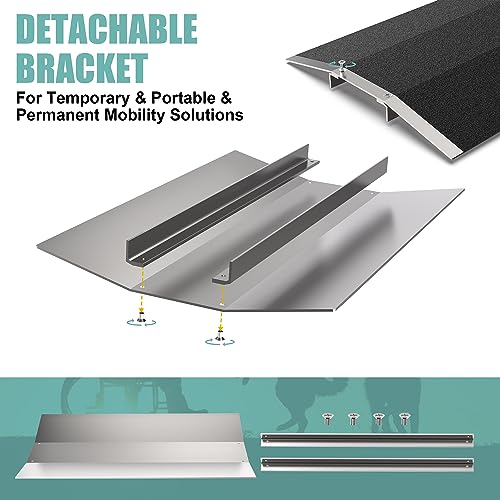 Nuvium Wheelchair Ramp: Threshold Bridge Ramp, Aluminum, 660lb