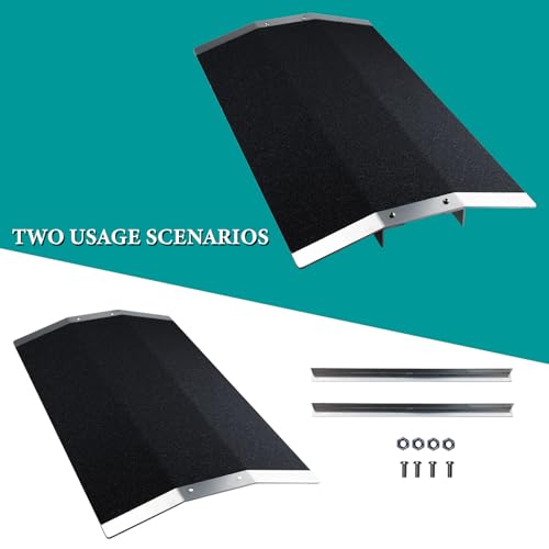 Non-Slip Aluminum Wheelchair Ramp for Doorways, 660 lb Capacity