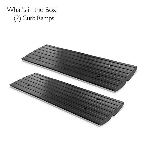 Pyle 4ft Heavy Duty Rubber Threshold Bridge Ramps