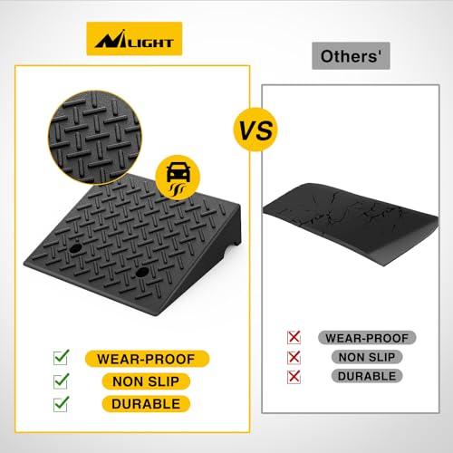 Nilight Rubber Curb Ramps, 7.5" Rise Height, 2 Pack