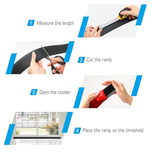 2'' Rubber Threshold Ramp for Doorways and Driveways