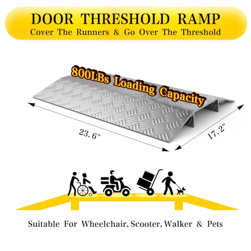 Aluminum Doorway Threshold Ramp - 23.6" W, 17.2" L