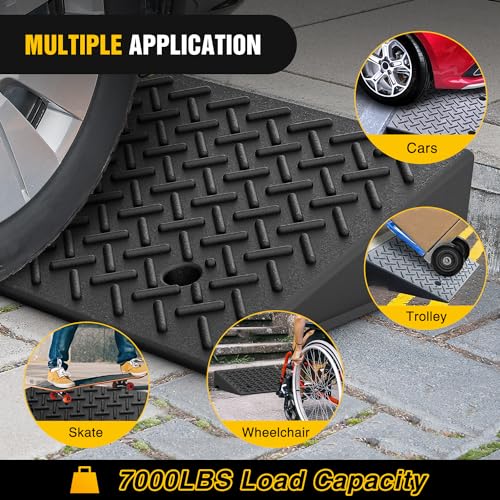 Nilight Rubber Curb Ramps, 7.5" Rise Height, 2 Pack