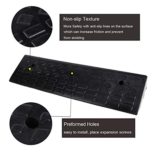 Heavy-Duty Rubber Curb Ramp - 4'' Rise, 10 Ton