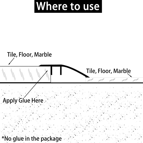 Aluminum Threshold Ramp for Doorways, 0.2-0.5 Inch Height