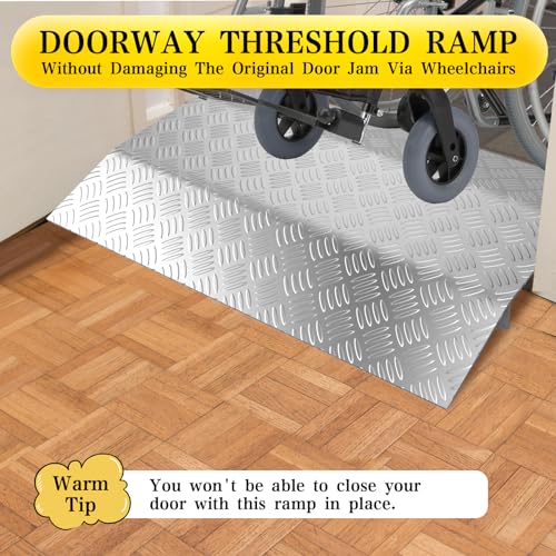 Aluminum Door Threshold Ramp for Wheelchairs/Scooters, 800LBs Capacity