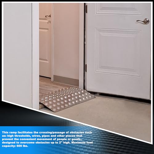 WORHAN Aluminum Threshold Ramp for Wheelchair, Non-Slip Surface