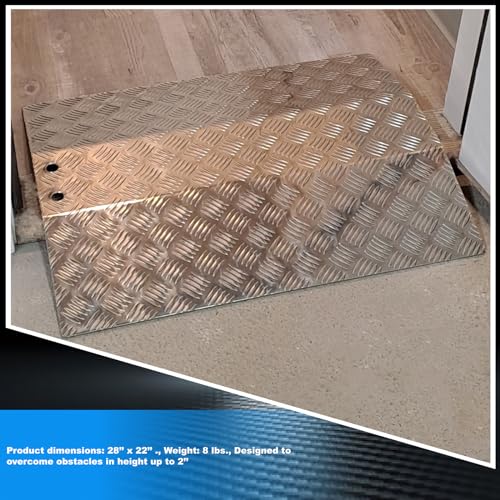 WORHAN Aluminum Threshold Ramp for Wheelchair, Non-Slip Surface