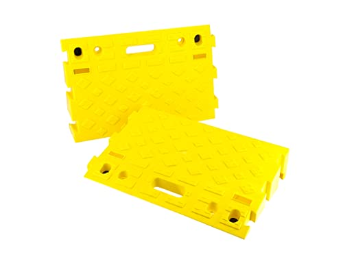 MAXXHAUL 50707 Yellow Portable Interlocking Curb Ramps Set