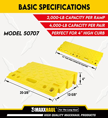 MAXXHAUL 50707 Yellow Portable Interlocking Curb Ramps Set