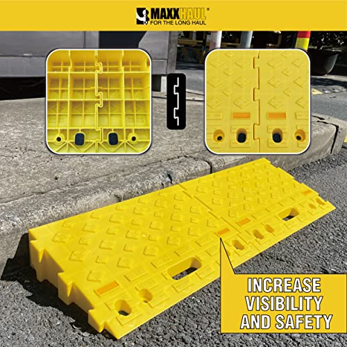 MAXXHAUL 50707 Yellow Portable Interlocking Curb Ramps Set