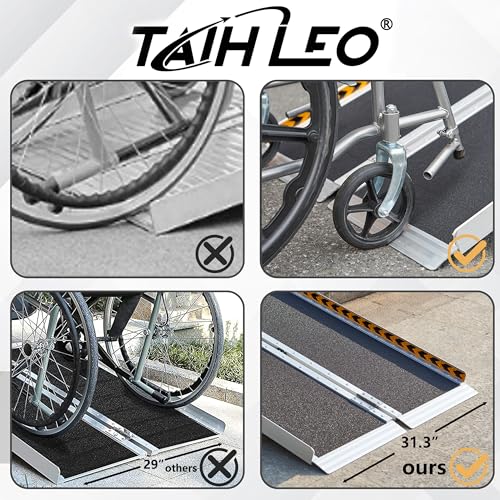 2FT Threshold Ramp, 800 LBS Capacity, Portable Black