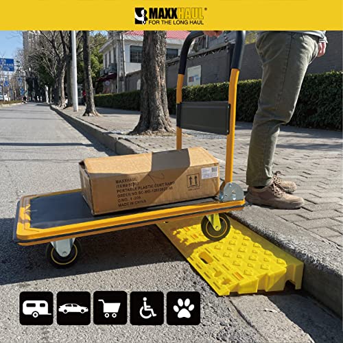 MAXXHAUL 50707 Yellow Portable Interlocking Curb Ramps Set