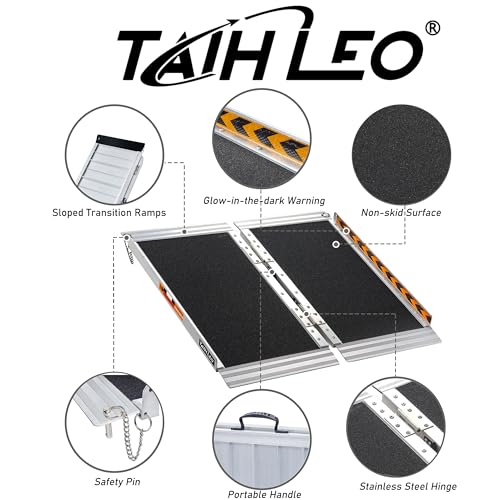 2FT Threshold Ramp, 800 LBS Capacity, Portable Black