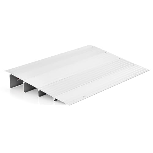 Goplus Adjustable Aluminum Door Threshold Ramp, Non-Slip Surface