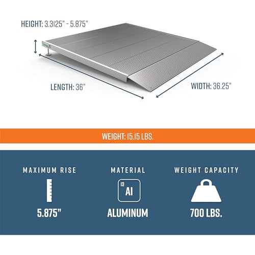 EZ-ACCESS Transitions 36" Angled Entry Aluminum Threshold Ramp