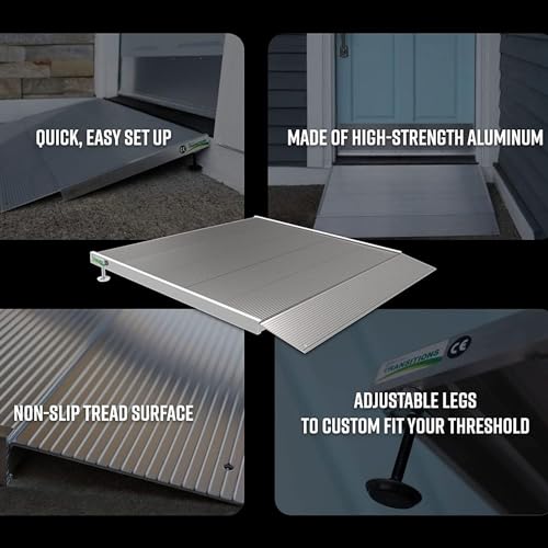 EZ-ACCESS Transitions 36" Angled Entry Aluminum Threshold Ramp