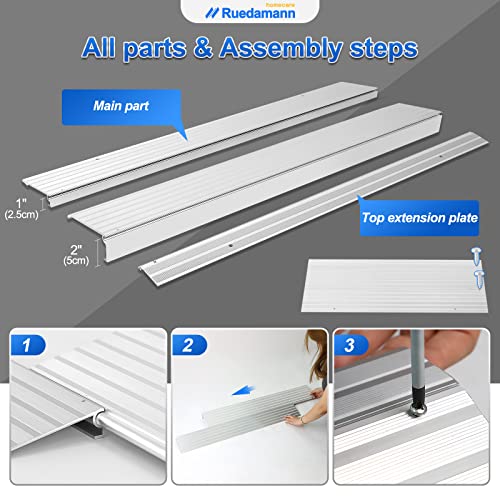 Ruedamann 2" Rise Aluminum Entry Ramp, 800 LBS