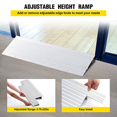 2" Rise Aluminum Door Threshold Ramp - 800 lbs