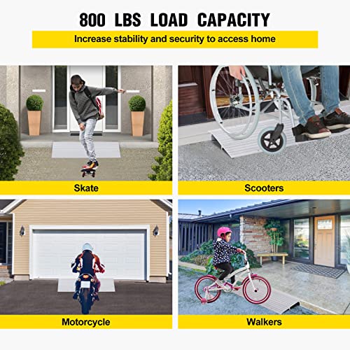 2" Rise Aluminum Door Threshold Ramp - 800 lbs