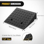 Nilight Rubber Curb Ramps, 7.5" Rise Height, 2 Pack