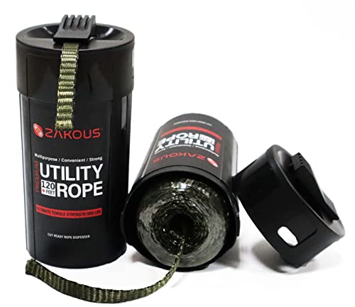 Zakous 120ft 1100lb All-Purpose Nylon Rope Canister