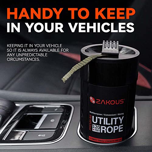 Zakous 120ft 1100lb All-Purpose Nylon Rope Canister