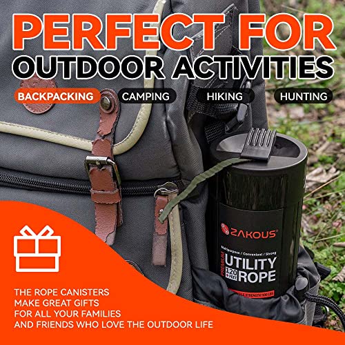 Zakous 120ft 1100lb All-Purpose Nylon Rope Canister