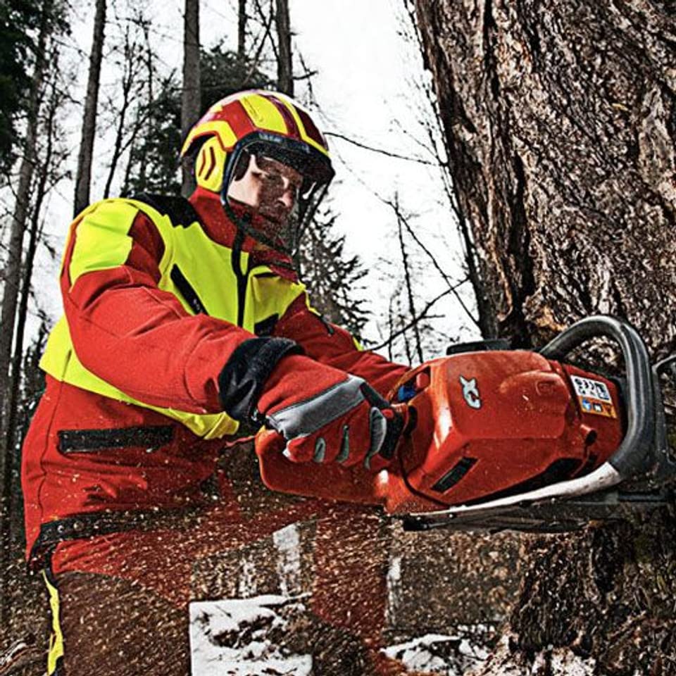 Red & Yellow Protos Integral Arborist Climbing Helmet