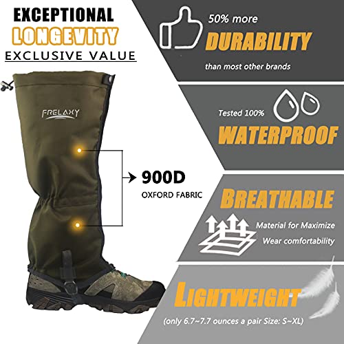 Waterproof Leg Gaiters with Upgraded Foot Strap