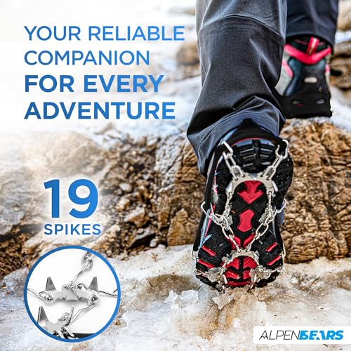 Premium Climbing Crampons with 19 Stainless Steel Spikes