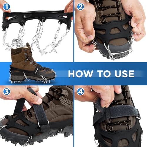 Premium Climbing Crampons with 19 Stainless Steel Spikes