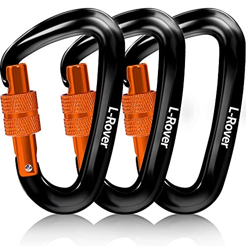L-Rover Heavy-Duty Carabiner Clips, Lightweight, x3/12kN/2645-pound Rating