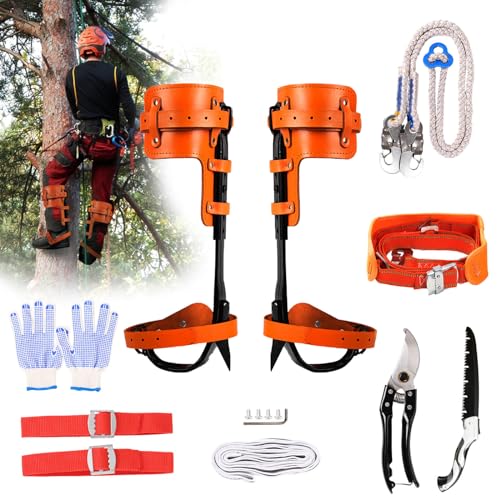 Rohseson Tree Climbing Spikes, Steel Forged, Adjustable Height