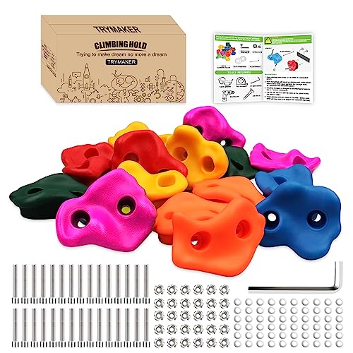 15PCS Trymaker Rock Climbing Holds for Kids and Adults